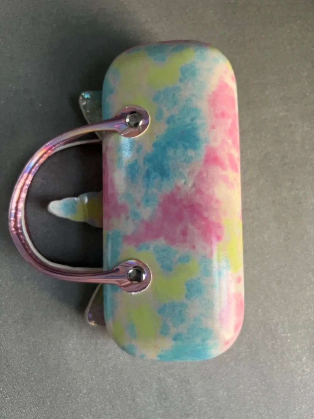 Unicorn Pastel Tie-Dye Glitter Eyelashes Ears Top-Handle Sunglasses 6” Case